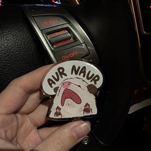 Possum Aur Naur Badge Reel with ID Belt Clip Cute Design Acrylic for Children Gift Name Work Accessories for Nurses Medical Teacher Student