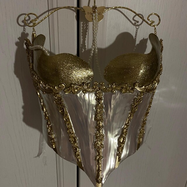 Mermaid Lucia Baroque Pearl Luster Resin Mermaid Corset Bra Top