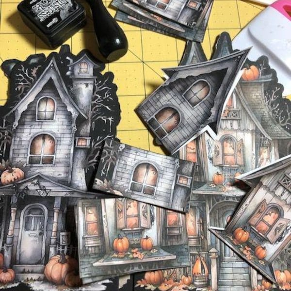 Haunted House, Folding, Insert, Kit, Junk Journal, 3D, Craft, Halloween ...