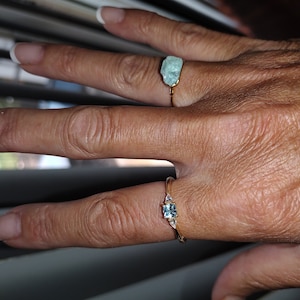 Customer photo from juliamalinowski007, New Raw Aquamarine Ring