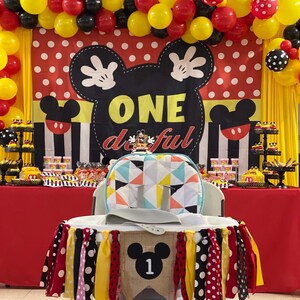 Mickey Mouse Birthday Highchair Banner 1st Birthday Banner - Etsy