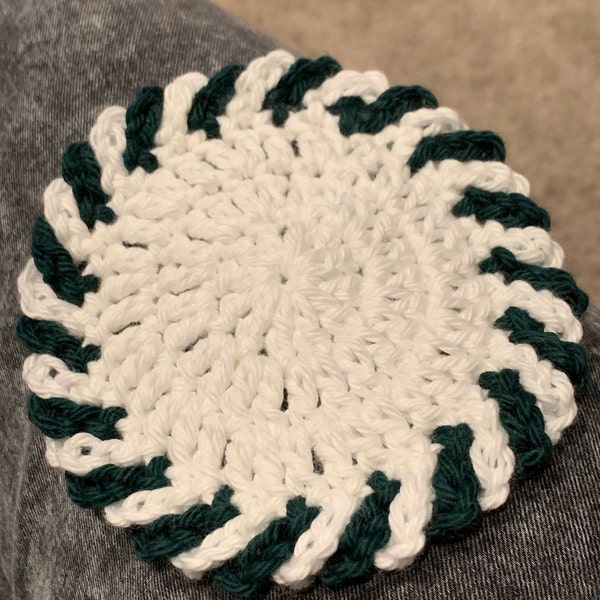 PDF Pattern Crochet Christmas Coaster, Christmas Peppermint Coaster ...