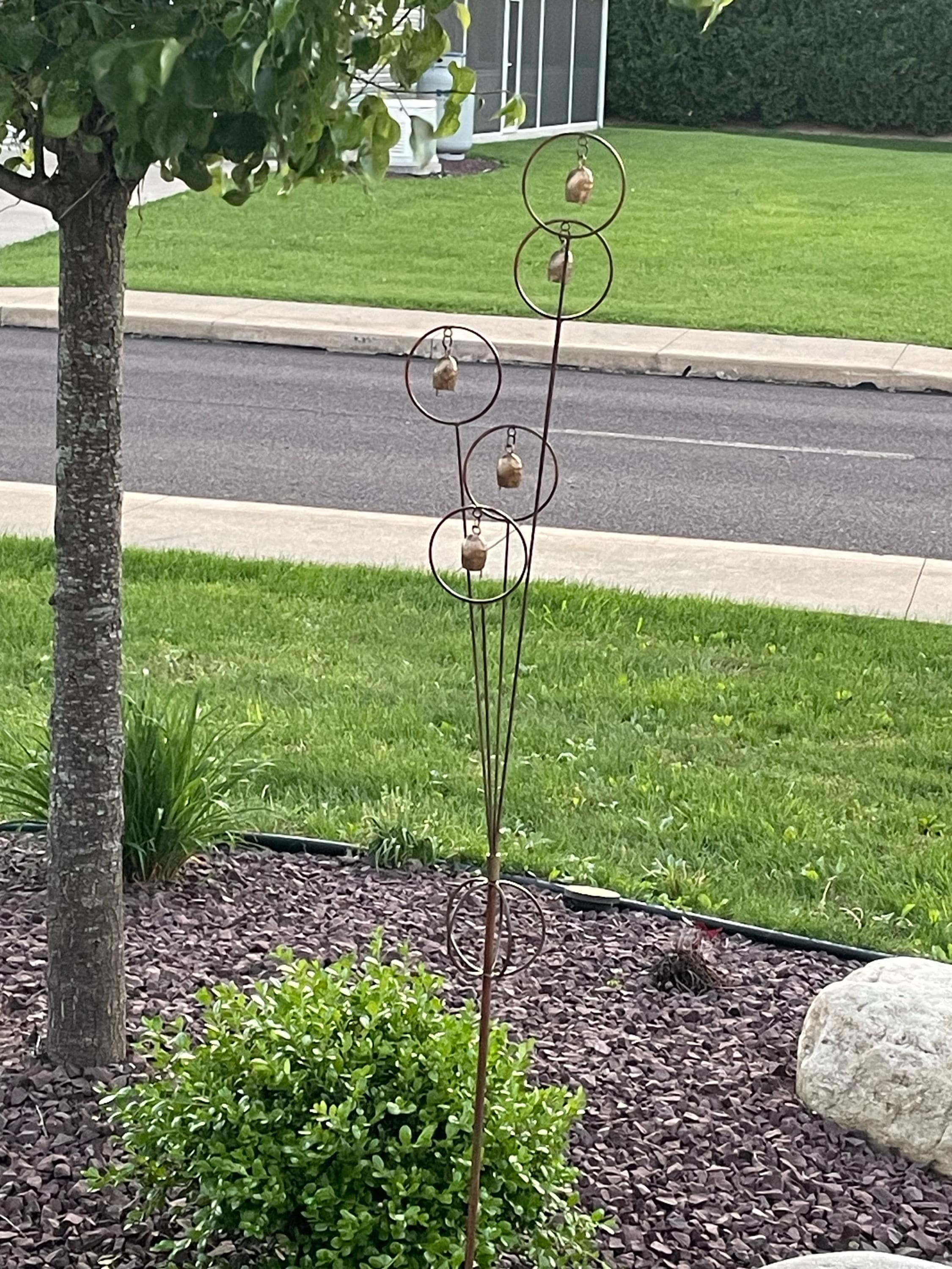 Bells Garden Stake - Happy Gardens | Garden Stakes | Gardening Decor | Gardening Gifts | Yard Art | Yard Decor | Outdoor Decor | Metal Art