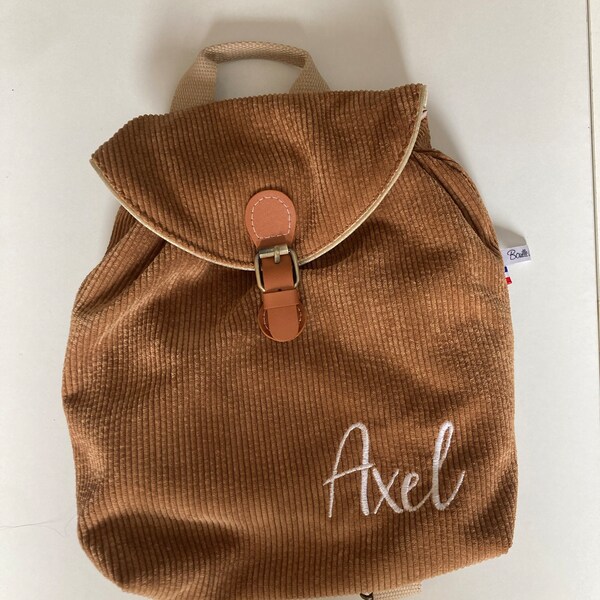 Sac à Dos Velours Côtelé Enfant Personnalisé - Modèle Mignon Ours Pour Fille Et Garçon