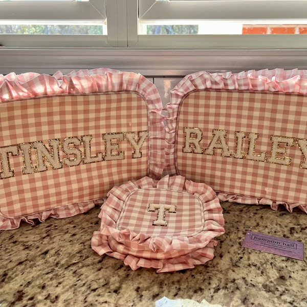 Gingham Ruffle Duffle Bag. 2 Patches Included. - Etsy