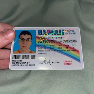 Carta D'identit&agrave; McLovin Dal Film Superbad "Clean Remaster Print" STAMPA HD - Italia