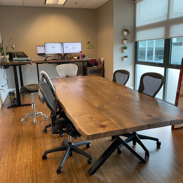 Waterfall River Table Made of Walnut Wood and Turquoise Epoxy Resin ...