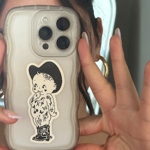 Kewpie Cowgirl Vinyl Sticker 1.6" x 3.5"