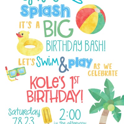 Splish Splash Baby Bash Baby Shower Invitation or Any - Etsy