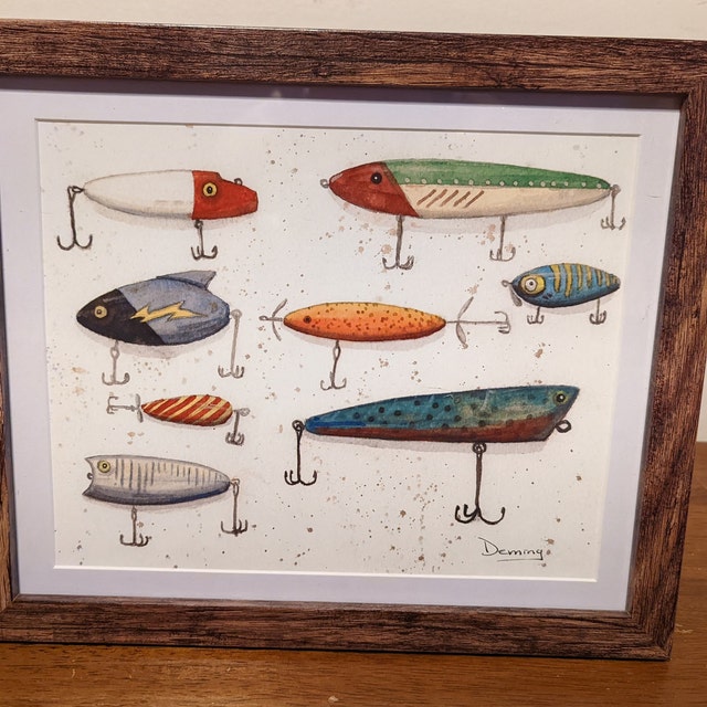 Fishing Lures Print Watercolor Print Fishing Lures Art Print