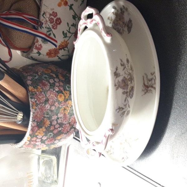 2 anciennes assiettes plates 24,5 cm ajourées Lunéville modèle