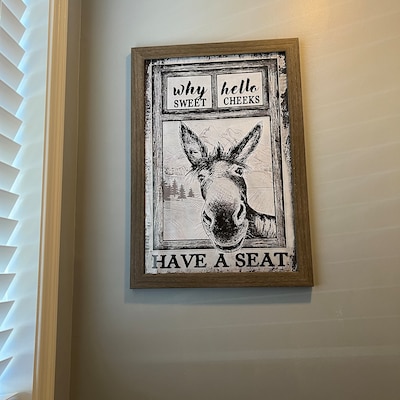 Cartello Metallo Inga Donkey: Why Hello Sweet Cheeks, 20x30 Cm, Regalo Divertente Per Amanti Degli Asini - 5