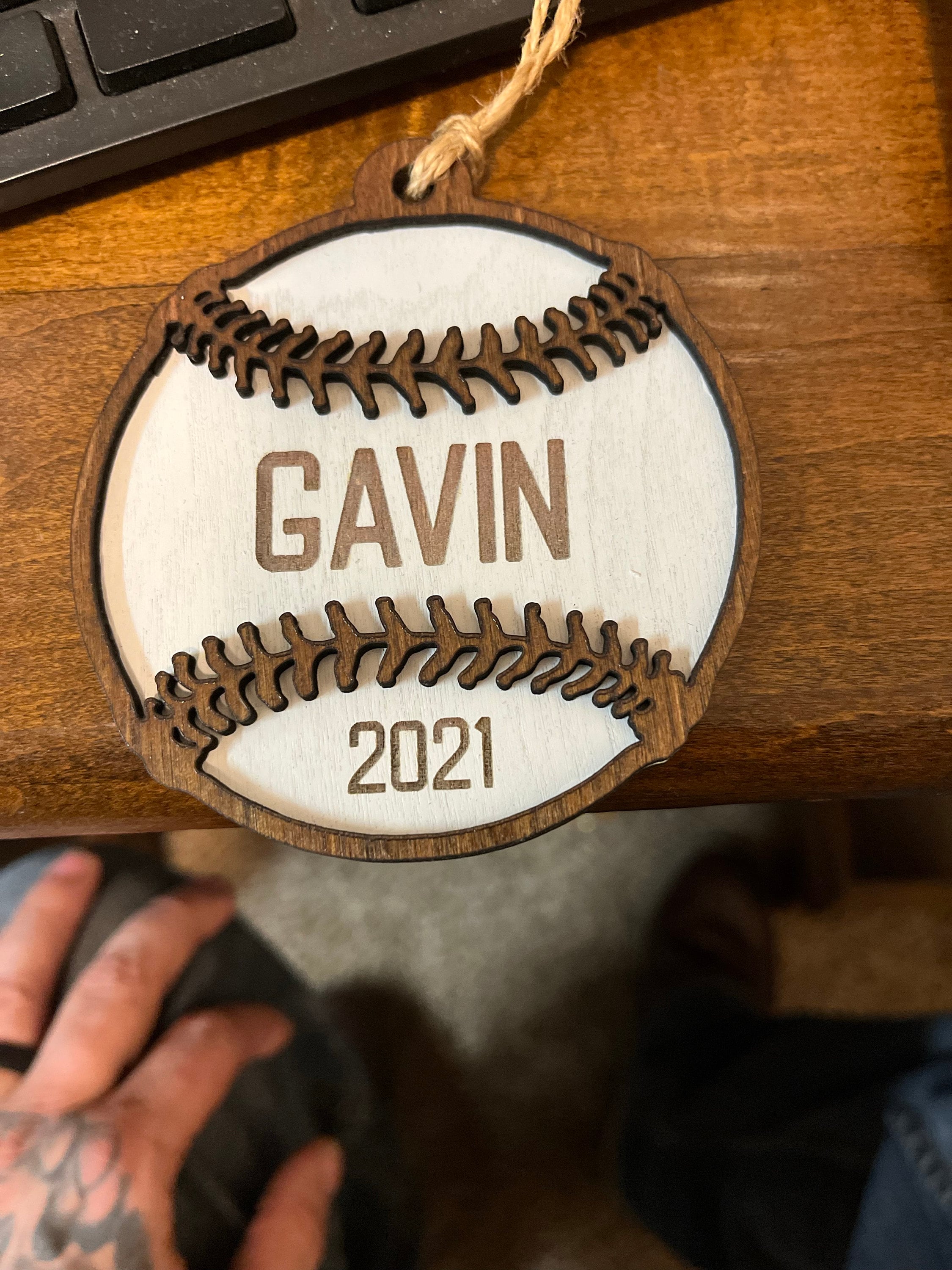 Baseball Ornament | Christmas | Laser Engraved | Gift Tags | Sports | Team |