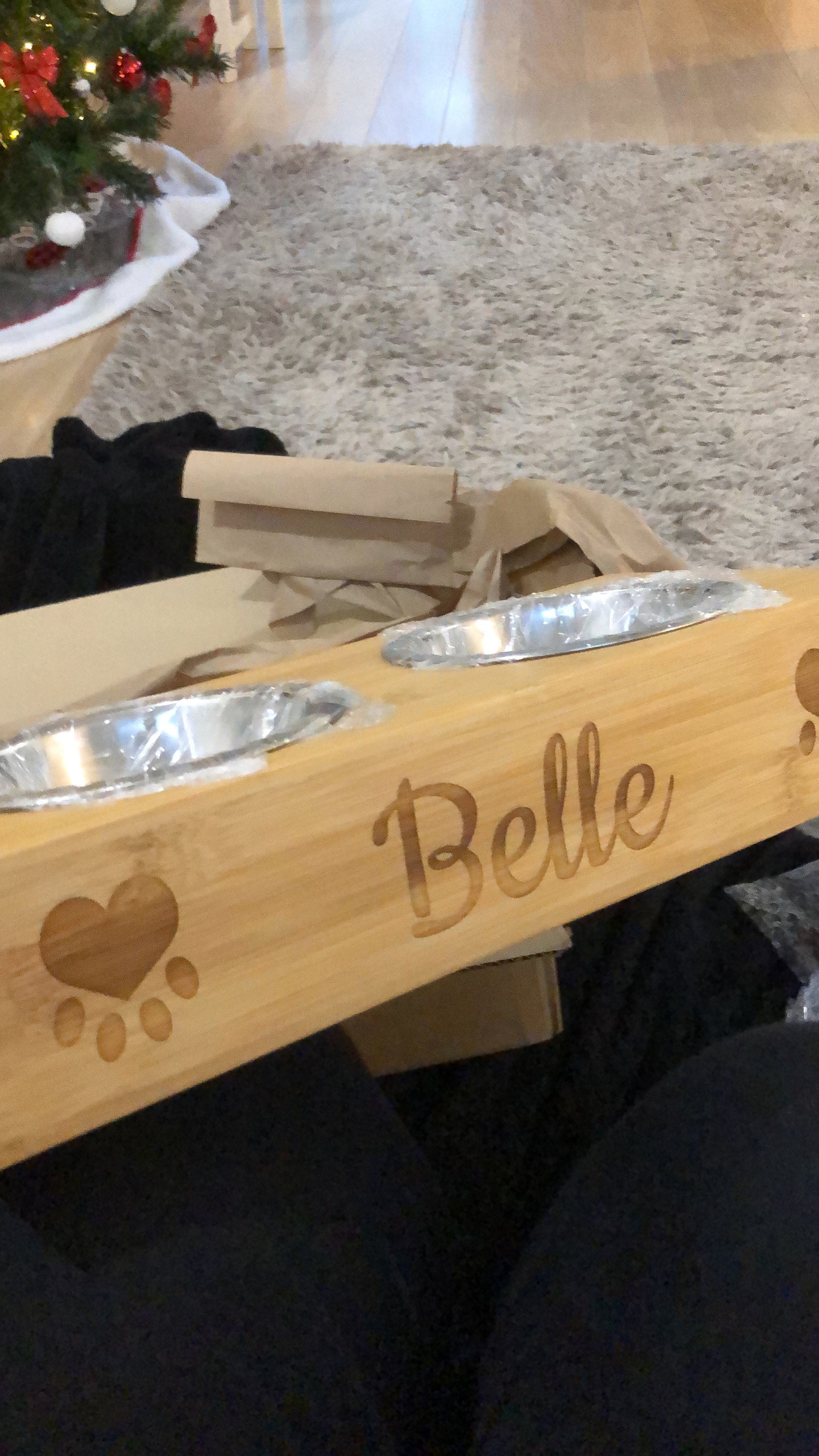 Personalisierte Hundenäpfe, Bambus Holz graviert personalisierte Hundenäpfe, personalisiertes Haustier Geschenk, personalisierte Haustiernäpfe Geschenk
