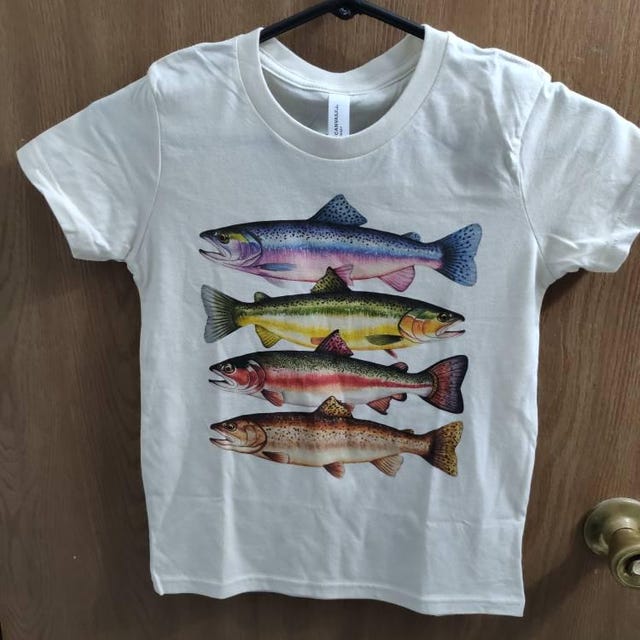Abstract Colorful Trout in A Row Toddler Shirt - River Fish