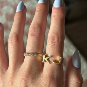 Initials Ring, Sterling Silver Custom Initial Ring