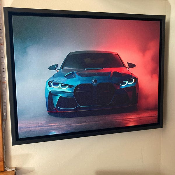 BMW M4 COUPE FRONT GICLEE CANVAS ART PRINT POSTER
