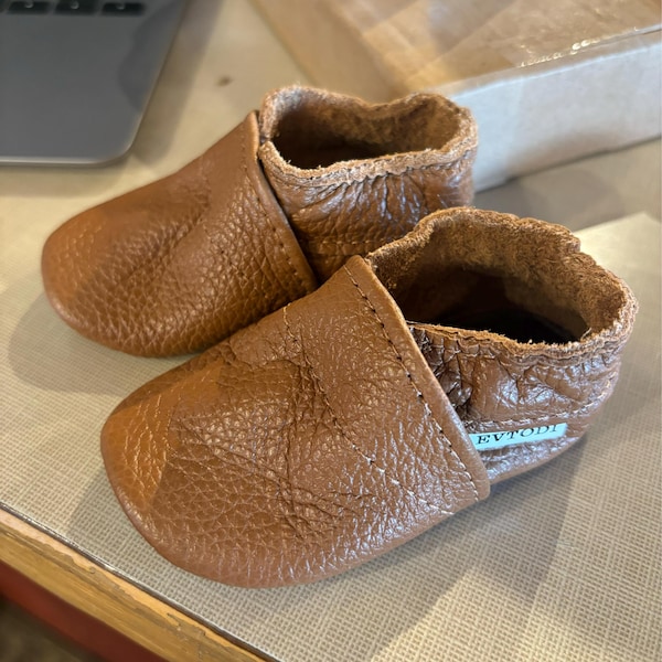 Black Baby Shoes, Leather Baby Shoes Shower Gift, Toddler Shoes, Soft ...