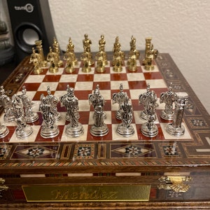 Custom Chess Set With Storage Wooden Box With Key - Etsy