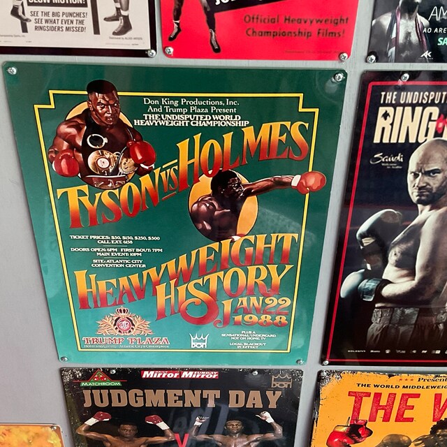 Mike Tyson V Larry Holmes Fight Boxing Metal Wall Sign Poster