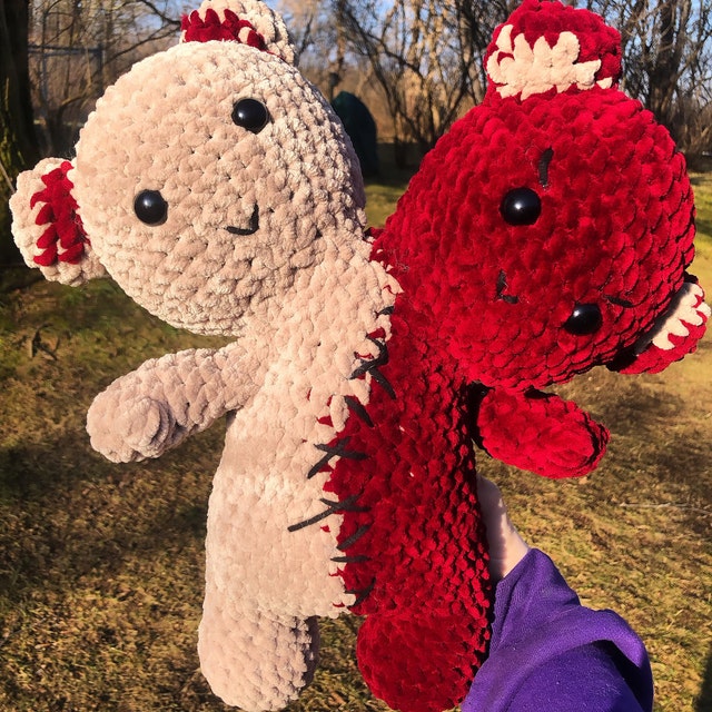 Crochet Pattern Two Headed Plushie, Bunny, Bear, Halloween, Kawaii, Cute,  Handmade, Soft Toy, 