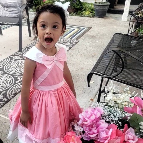 Nautinati Girls Pink White Printed Top With Pinafore Skirt main image 0