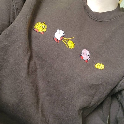 Kirby X Pumpkin Embroidered Sweatshirt, Funny Fall Sweatshirt - Etsy