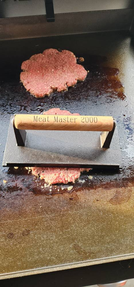 Personalized BURGER PRESS Smasher BBQ Grill Grilling Gift Groomsmen Gift for Him Dad Men Chef Cooking 6 Year Anniversary Tally Birthday