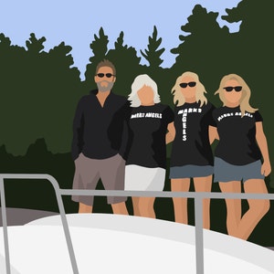 Custom Portrait With Background Printable Art Portrait - Etsy