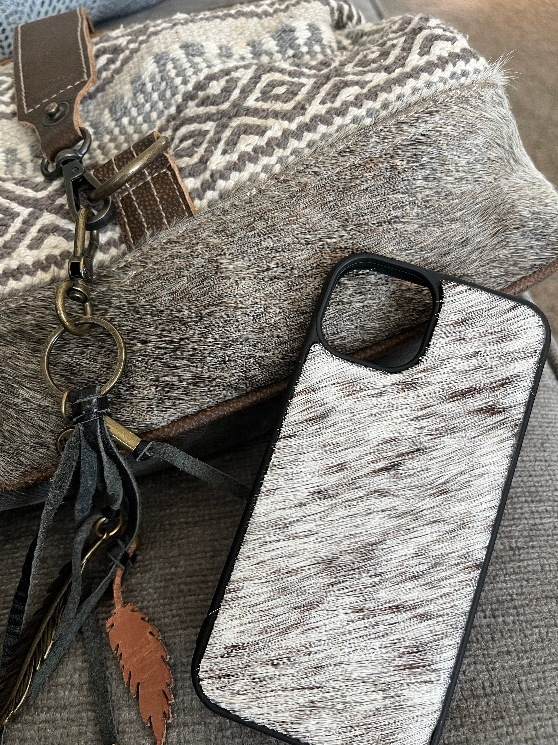 Genuine Hair On Hide, Western Cow iPhone Case, Phone Case