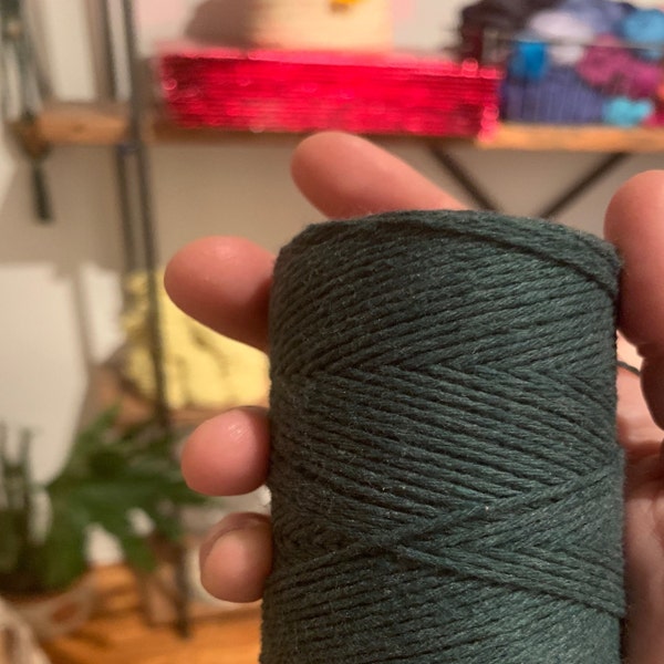 2mm 2 Strand Cotton Macrame String - Forest Green Craft Cord, AZO Free ...
