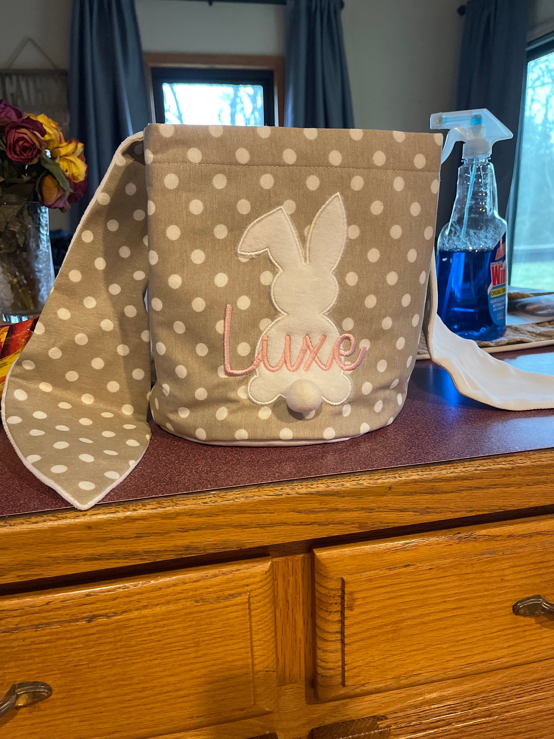 Personalized Easter Basket. Custom Embroidered Easter Bunny. Kids Easter Basket. Baby Girl And Boy Basket. Egg Basket For Easter Activities.
