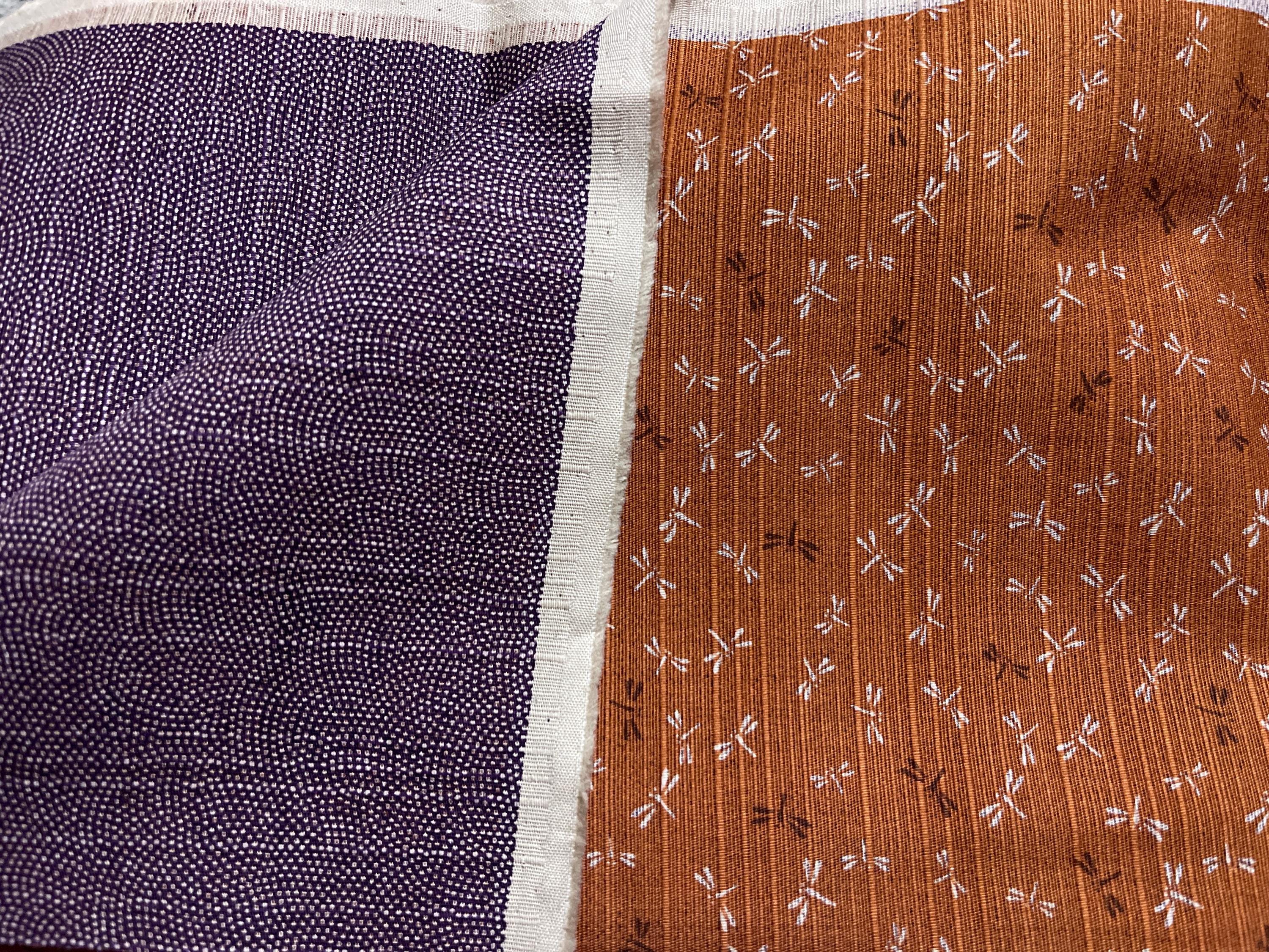 Sevenberry Japan reversible double sided dragonfly and wave dobby