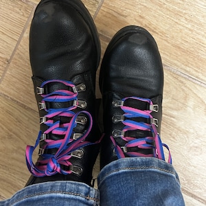 Cordones a rayas con bandera bisexual, perfectos para tenis, botas y  zapatos, cosas LGBTQ, cordones coloridos para botas para hombres y mujeres