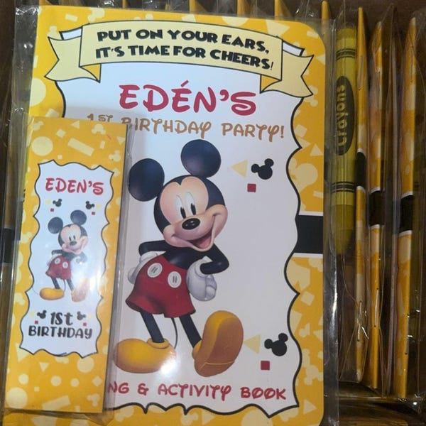Mickey Mouse Inspired Party Favor Coloring Books Packets Coloring Party ...