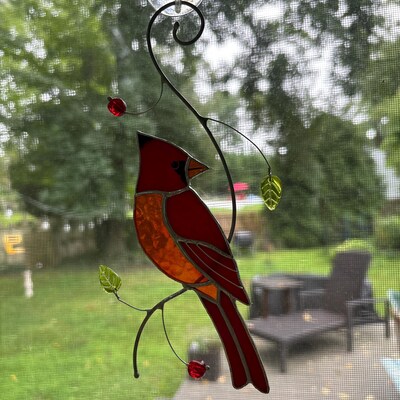Bird of Paradise Sun Catcher Stained Glass Window Hanging Kitchen Wall ...