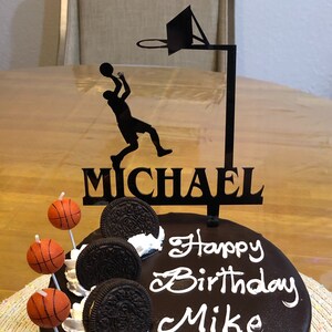 Basketball Cake Toppersport Cake Topperbirthday Party Etsy