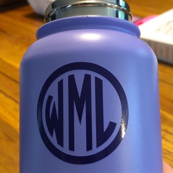 Monogram Decal, Monogram Sticker, Monogram for Water Bottle, Water ...