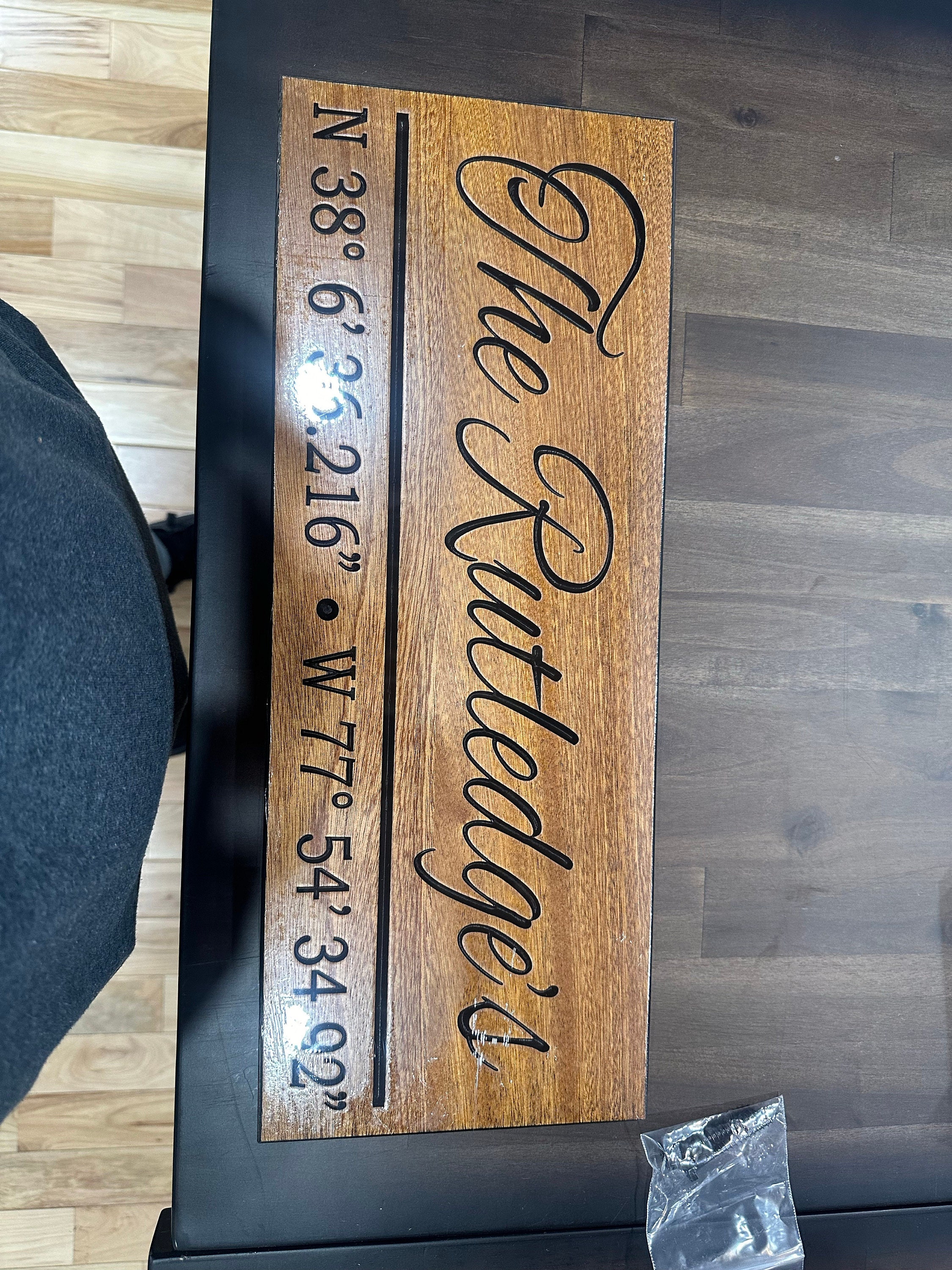 Personalized Latitude Wooden Sign: Hand Crafted Rustic Decor