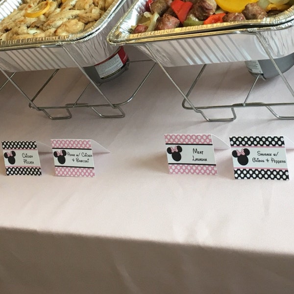 Minnie Mouse Food Labels Instant Download, Editable Minnie Mouse Party ...