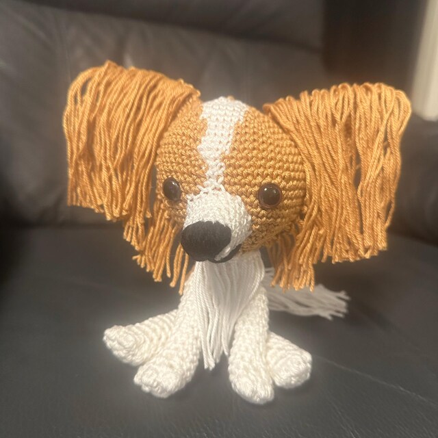 パピヨン犬のあみぐるみかぎ針編みパターン - Etsy 日本