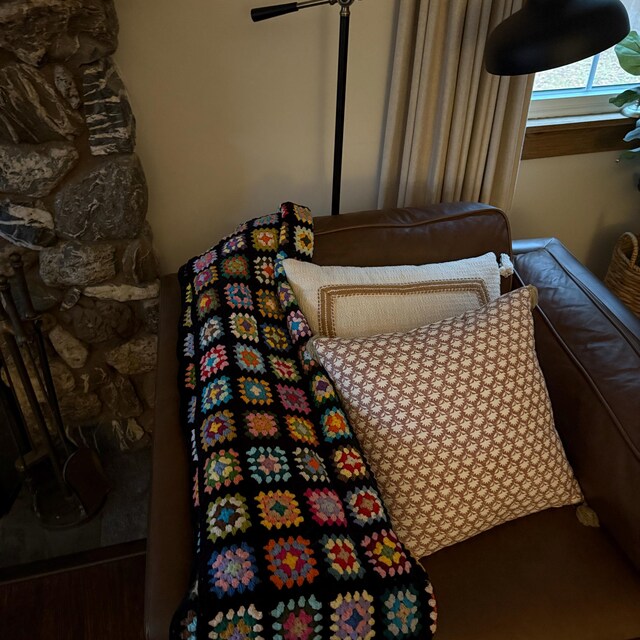 Crochet Granny Square Blankets, Large Size Afghan, Retro