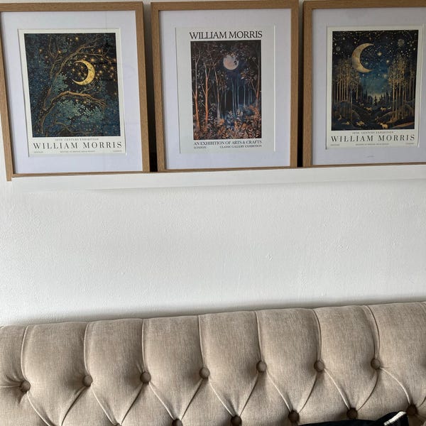 William Morris Moon & Stars Print, William Morris Exhibition Print ...