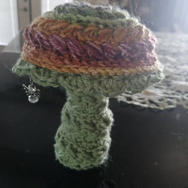A customer's finished Wheat Stitch Mushrooms Crochet Pattern + Video