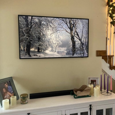Samsung Frame Tv Art Winter Landscape Oil Painting Etsy