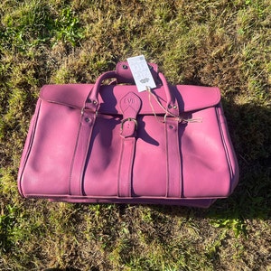 Leather Duffle Bag Pink Travel Bag Leather Holdall Carry All 