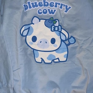Women's Cute Frog Hoodie - Cottagecore Aesthetic Sweatshirt, Kawaii Fashion, Blue, Large