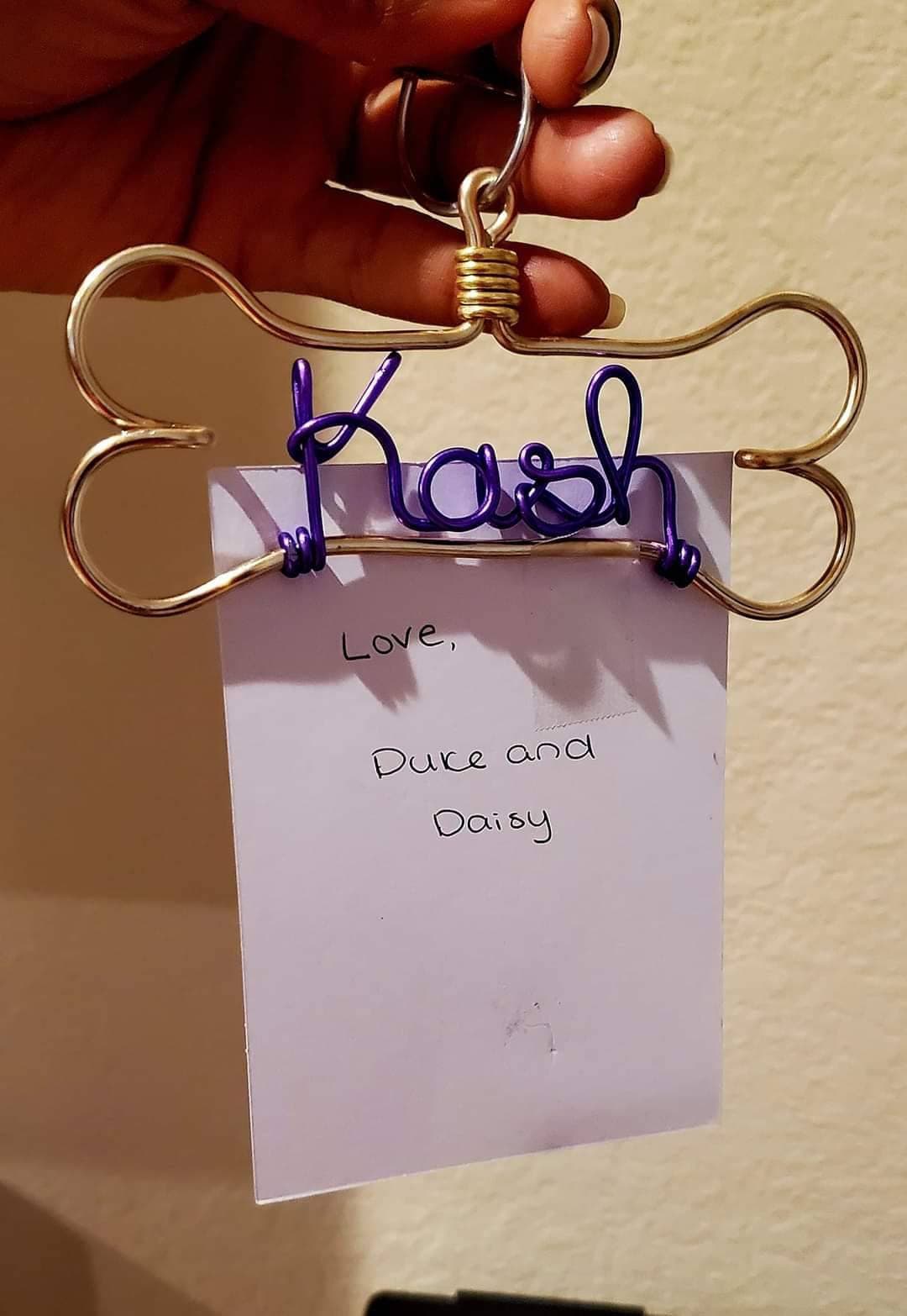 Personalized Pet Ornament - Handcrafted Wire Dog Bone with Pet&#39;s Name - Dog Christmas Gift, Unique Dog Ornament, Hand Shaped Wire Decor