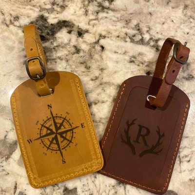 Leather Luggage Tags, Luggage Tags Personalized, Luggage Tag Favor ...