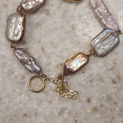 Freshwater Multiple-color Baroque Pearl Bracelet. Boho Pearl Bracelet ...
